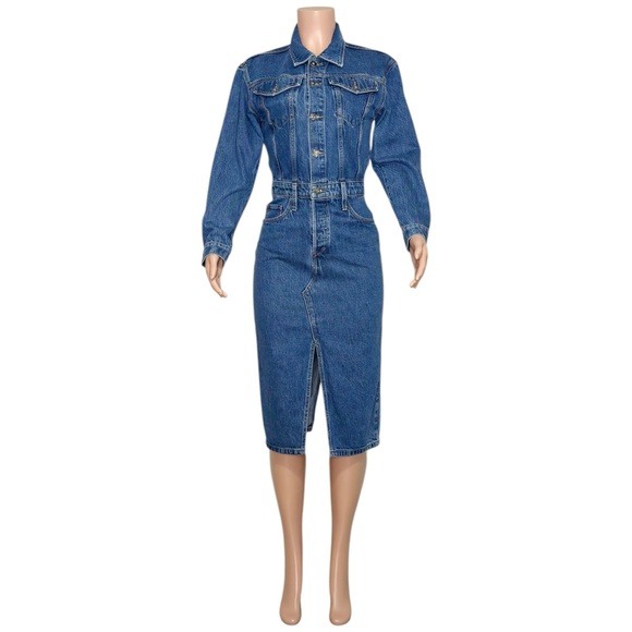 FAVORITE DAUGHTER City Denim Dress, Denim Blue, 24” - Picture 8 of 16